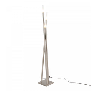 LumiSource Icicle Contemporary Brushed Nickel Floor Lamp