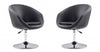 Hopper Modern Upholstered Swivel Lounge Chair in Black - Set of 2 Accent Chair