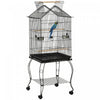 Pawhut Bird Cage 57 Inch Flight Cage For Cockatiel, Conure With Rolling Stand, Pull Out Tray, Storage Shelf, Open Top, 0.75\" Bar Spacing