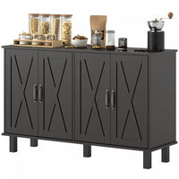 HOMCOM Coffee Bar Cabinet, Buffet Sideboard w/ Barn Doors, Adjustable Shelf