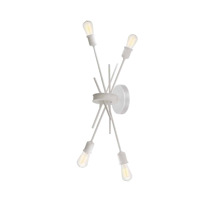 Dainolite Nebraska 4 Light Wall Sconce Matte White Finish Lamp