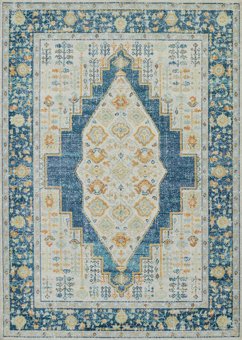 Kinsley Traditional 7'10\" x 10'6\" Area Rug in Blue Indoor Area Rug