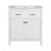 Baker 30 Inch Modern Bathroom Vanity with Ceramic Sink & Storage Cabinet, White | Meuble de salle de bain moderne Baker 30 pouces avec lavabo ceramique et rangement, blanc
