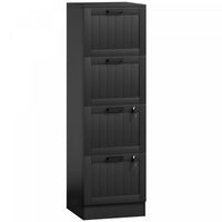 HOMCOM 4 Drawer File Cabinet with Lock Filing Cabinet for A4 Letter Black