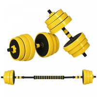 Soozier Dumbbell & Barbell Adjustable Set 66lbs Plate Bar Clamp Rod for Strength Training