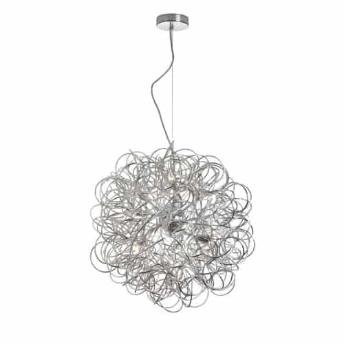Dainolite Baya 6 Light Tubular Pendant Polished Chrome Finish Lamp