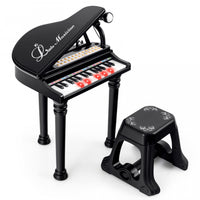 Costway 31 Keys Kids Piano Keyboard Toy Toddler Musical Instrument with Stool & Microphone Black