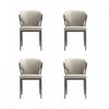 Kirsten Modern Vegan Leather Metal Dining Chair in Light Gray - Set of 4