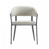Belle Modern Metal Upholstered Dining Chair in Oatmeal