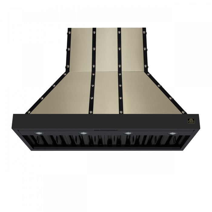 Forno Ambassador 48\" Range Hood, Black, 304 CFM, 3 speeds, Remote Control - FRHWM5099-48CPBLK