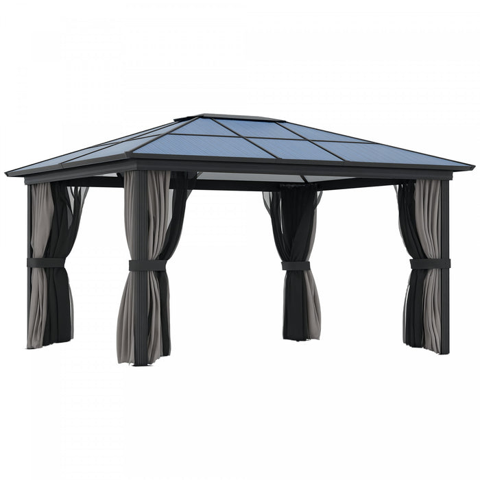 Outsunny 12' x 15' Hardtop Gazebo with Polycarbonate Roof, Aluminum Frame