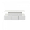 Daniel Lift-Top Coffee Table with LED Lighting and 4 Drawers,White