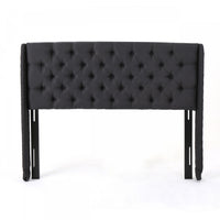 Hansen Upholstered Wingback Headboard With Button Tufting,king Size,black
