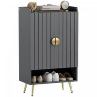HOMCOM Narrow Shoe Cabinet for Entryway Shoe Storage Cabinet with Storage