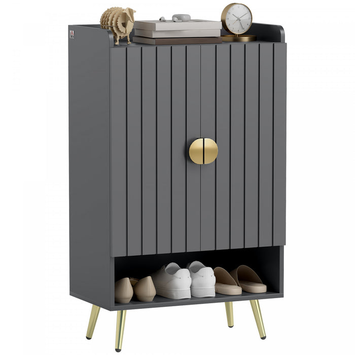 HOMCOM Narrow Shoe Cabinet for Entryway Shoe Storage Cabinet with Storage