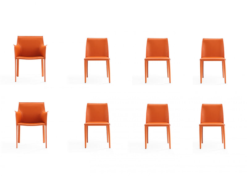 Paris Modern 8-Piece Dining Chair Set in Coral