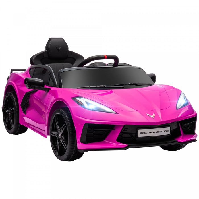 Qaba Electric Car For Kids, 12v Battery Powered Ride-On Kids Car With Remote Control, Suspension System, Music, Horn, Headlight, Slow Start, Kids Ride On Car For 3-6 Years Old, Pink