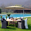 Costway 11' Patio Cantilever Offset Umbrella 360 degrees Rotation Aluminum Tilt Beige