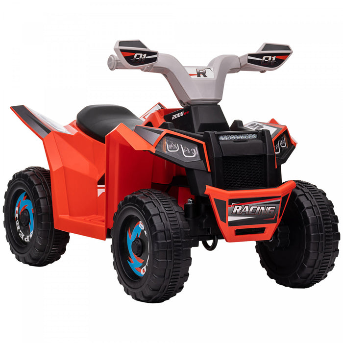 Aosom 6v Kids Atv Quad, Battery Powered Ride-On Electric Vehicle For Kids With Wear-resistant Wheels, For Boys And Girls Aged 18-36 Months, Red