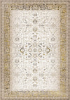Zaris Cream Yellow Black Elegant Classic Rug, 7'10\" x 10'6\" Indoor Area Rug
