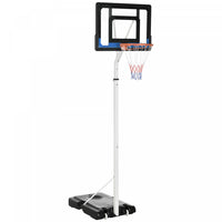 Soozier Height Adjustable Basketball Hoop And Stand W/ Pvc Backboard White