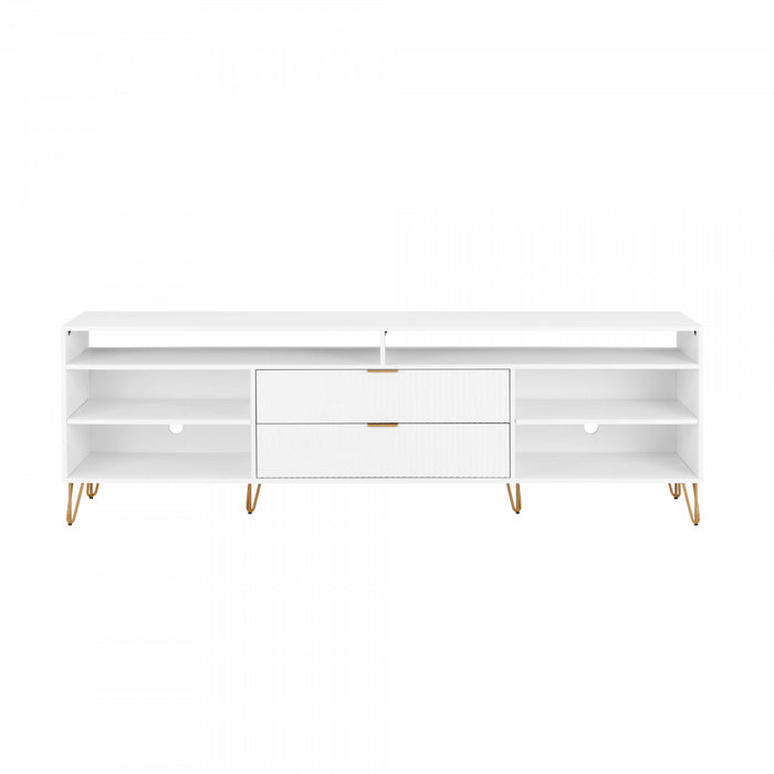 Dumbo Modern 85\" Fluted TV Stand in White