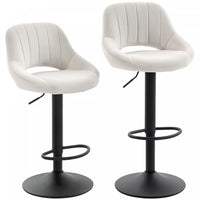 HOMCOM Bar Stools Set of 2 Swivel Adjustable Counter Height Barstools