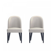 Hillman Modern Wood Upholstered Dining Chair in Light Gray - Set of 2
