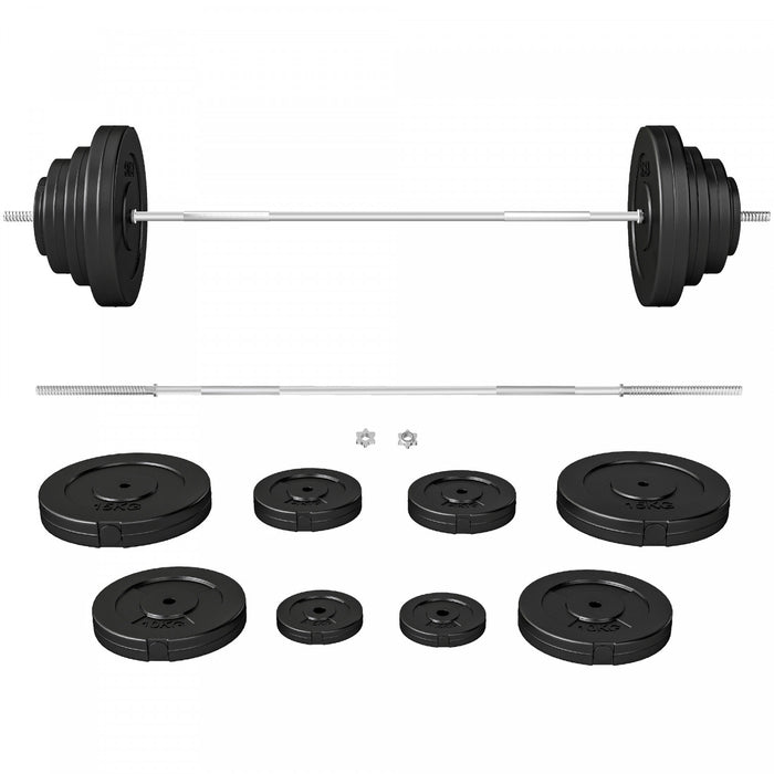 Soozier 154 lbs Barbell Weight Set, Adjustable Weights for Home Gym