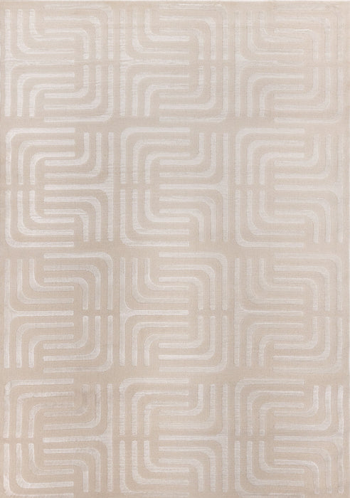 Leonardo Cream Beige Oriental Trellis Pattern Rug, 7'10 x 10'6\" Indoor Area Rug