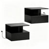 HOMCOM Floating Nightstand Set of 2, Bedside Table with with Power Outlets