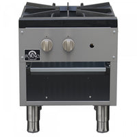 FORNO Commerciale Gas Stock Pot Range, 1 Burner, 80,000 BTU, Stainless Steel - FCMSP0089-18