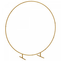 Outsunny 6.6ft Gold Wedding Arch Round Backdrop Stand For Birthday Party