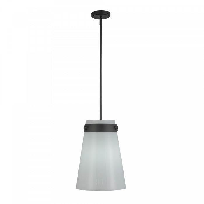 Dahlia 1 Light Pendant 12\", Black