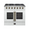 Forno Galiano 36\" White Gas Range, 4.32 cu.ft- FFSGS6444-36WHT