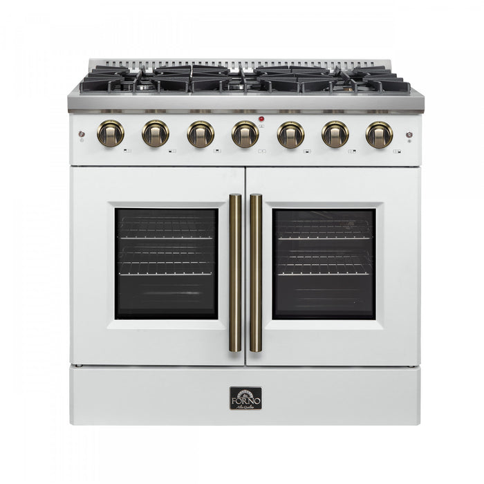 Forno Galiano 36\" White Gas Range, 4.32 cu.ft- FFSGS6444-36WHT