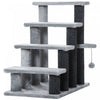 Pawhut Cat Stairs 4 Steps For Bed, Couch With Scratching Posts, Small Cat Tree For Indoor Cats With Toy Ball, 23.5\" X 16\" X 25\"