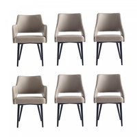 Tremont Modern 6-Piece Dining Chair Set in Taupe 