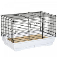Pawhut Small Animal Cage, Bunny Cage, Pet Pen With Sliding-out Trays, Bottom Wood Board, Doors, For 