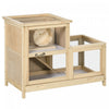 Pawhut Wooden Hamster Cage, Mice Rodent Small Animals Kit Hutch, 2 Tiers Exercise Play House, With Sliding Tray, Ladder, Seesaw, Running Wheel, Openable Roofs, 31\" X 16\" X 23.5\", Natural Wood