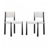 Lennor Mid-Century Modern Boucle Metal Side Chair in Cream - Set of 2