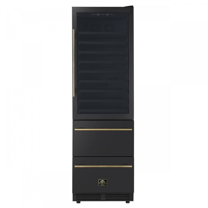 Forno Azienda 24\" Dual Zone Wine Cooler, 15.8 Cu.Ft, 108 Bottles & 100 Cans, Black - FWCDR6628-24BLK Refrigerator