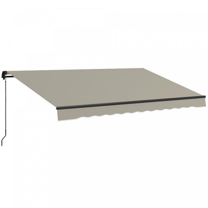Outsunny 13' X 10' Patio Retractable Awning Sunshade Shelter, Light Grey