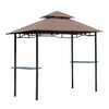 Outsunny 8' X 5' Bbq Grill Gazebo Tent With Double Tiered Canopy For Outdoor Sun Shade, Coffee