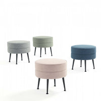 Bailey Mid-Century Modern 1-Piece Accent Ottoman in Blue, Gray, Wheat and Sage Green 
