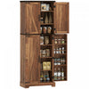 HOMCOM 64\" Kitchen Pantry Storage Cabinet with Adjustable Shelves, Brown