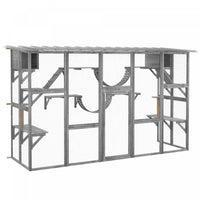 Pawhut Catio, Large Outdoor Cat Enclosure With Cat Condos, Platforms, Ladders, Doors, Weather-resist