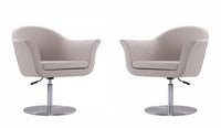 Voyager Modern Woven Blend Swivel Lounge Chair in Barley - Set of 2