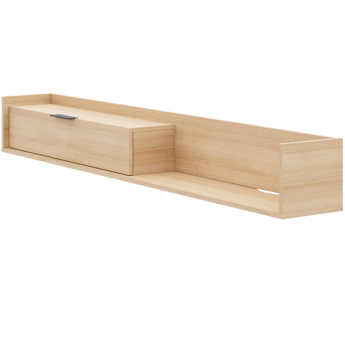 Nordika Slim 72\" Wall-Mounted TV Stand with Storage Cabinet - Natural Blonde Oak