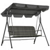 Outsunny 3 Seater Rattan Outdoor Swing Chair With Stand, Adjustable Canopy